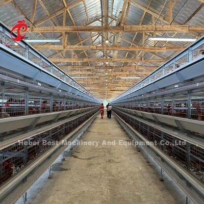 กรงแบตเตอรี่ไก่ไก่ชั้นอัตโนมัติ 160 ชั้นสำหรับฟาร์มสัตว์ปีกเอมิลี่