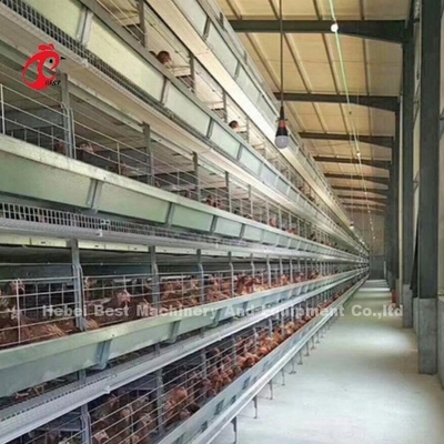 ระบบกรงไก่แบบโมดูล สําหรับฟาร์มชั้น Hot Dip Galvanized แบตเตอรี่กรง ความจุ 96-200 นก Sandy