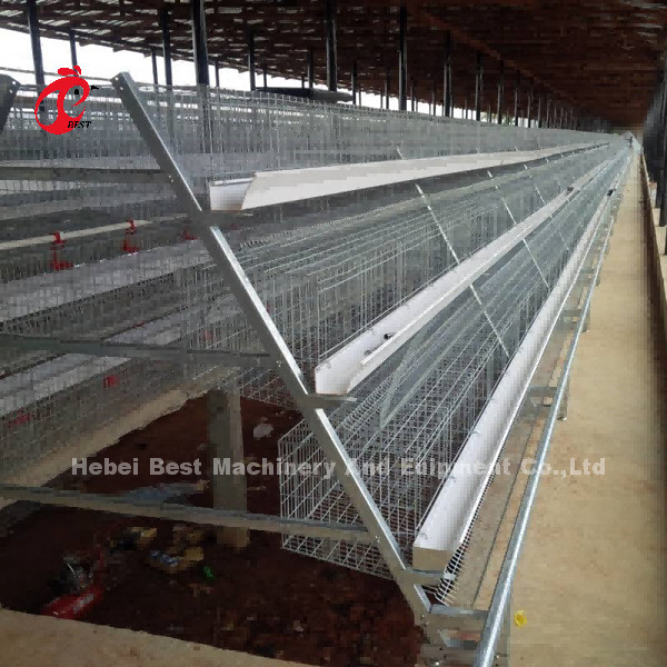 กรงไก่ฟาร์มสัตว์ปีกชุบสังกะสีแบบจุ่มร้อน 3 ชั้น, กรงไก่ชั้น Hot Sale Mia